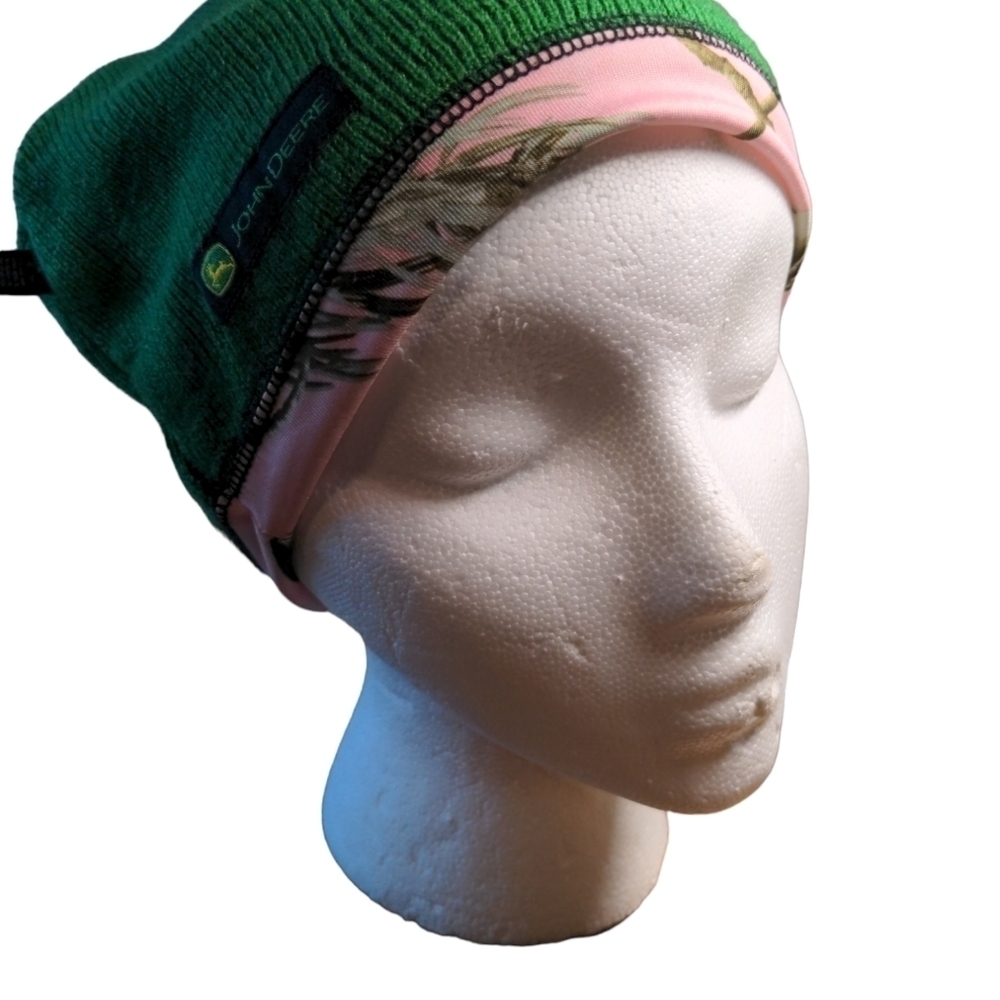John Deere 9’inch Reversible Pink Camo Camouflage Beanie Hat - Picture 8 of 9